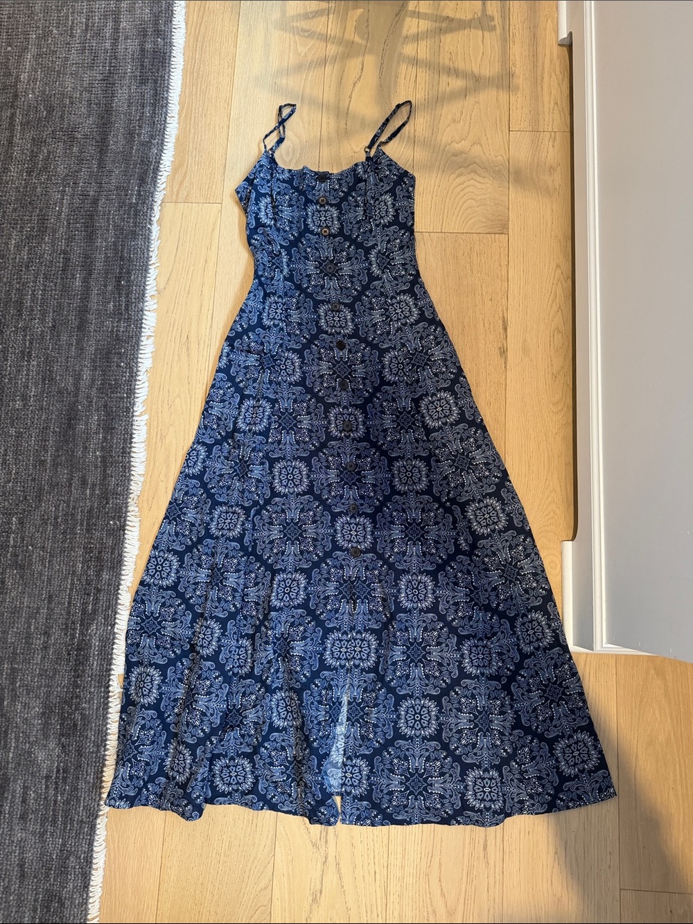La Ligne Blue Patterned Maxi Slip Dress